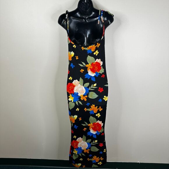 Danielle Bernstein We Wore What Size Small Black Floral Tropicana Midi Dress - Picture 3 of 12